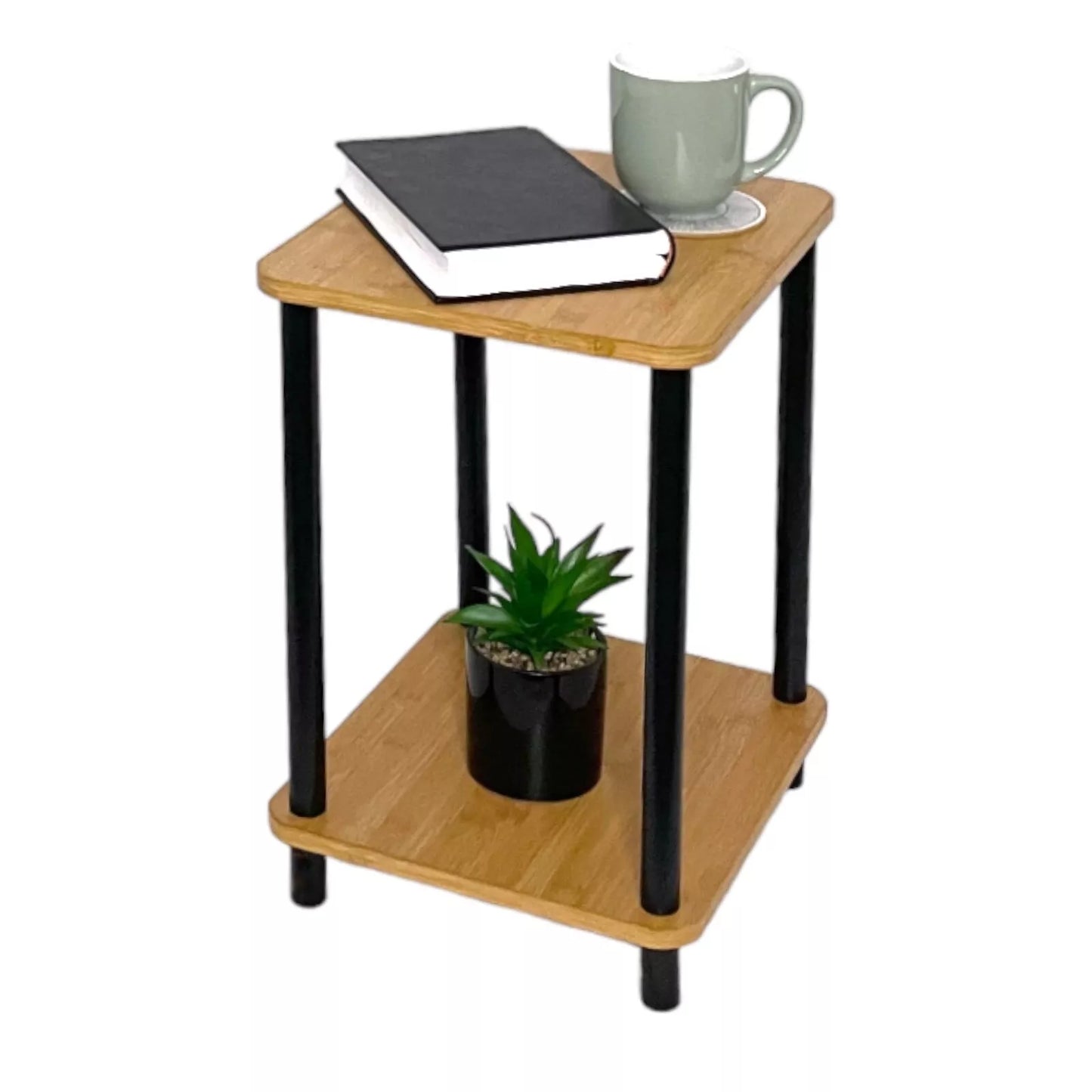 2 Tier Side Table Oak Effect