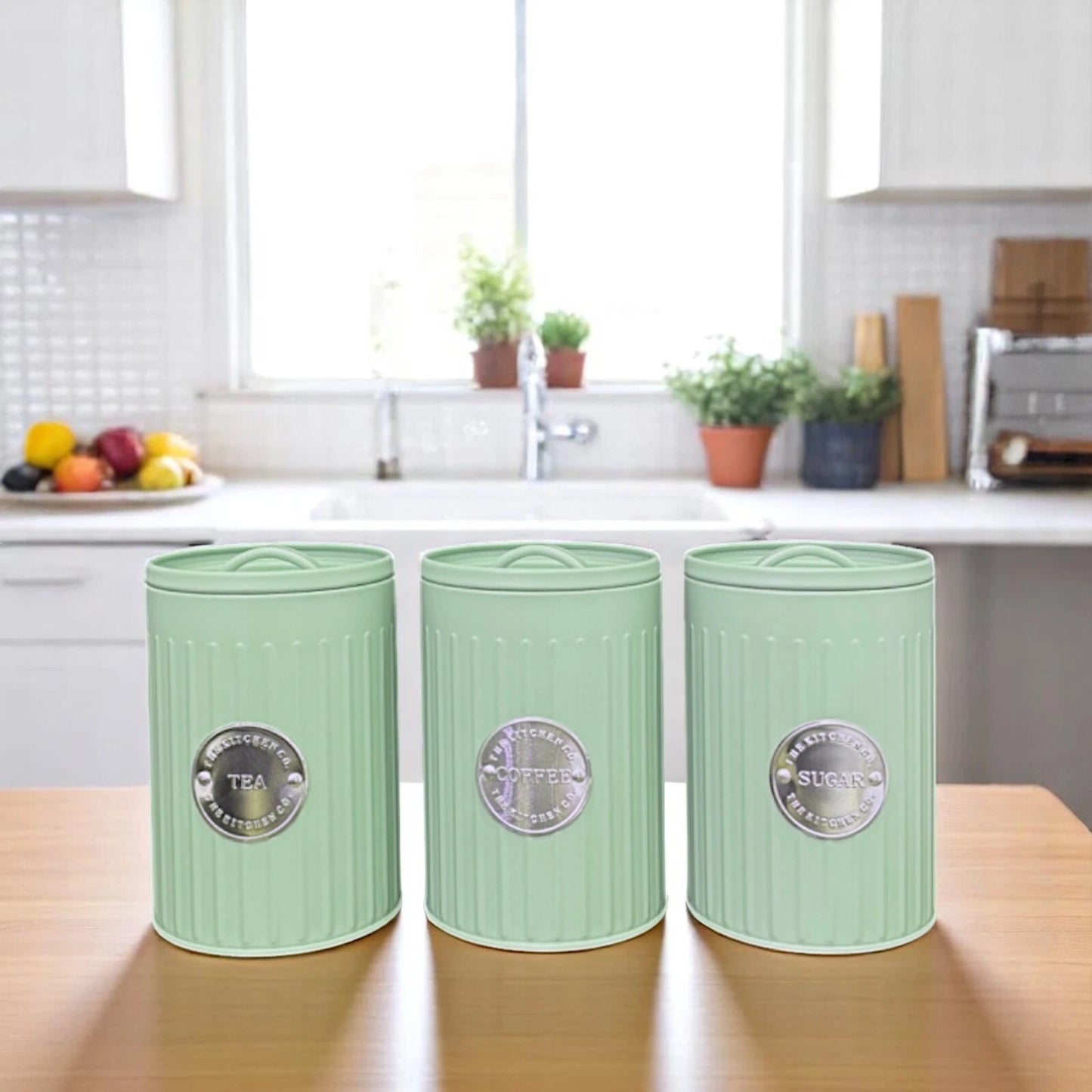 Set of 3 Canister Tea Coffee Sugar