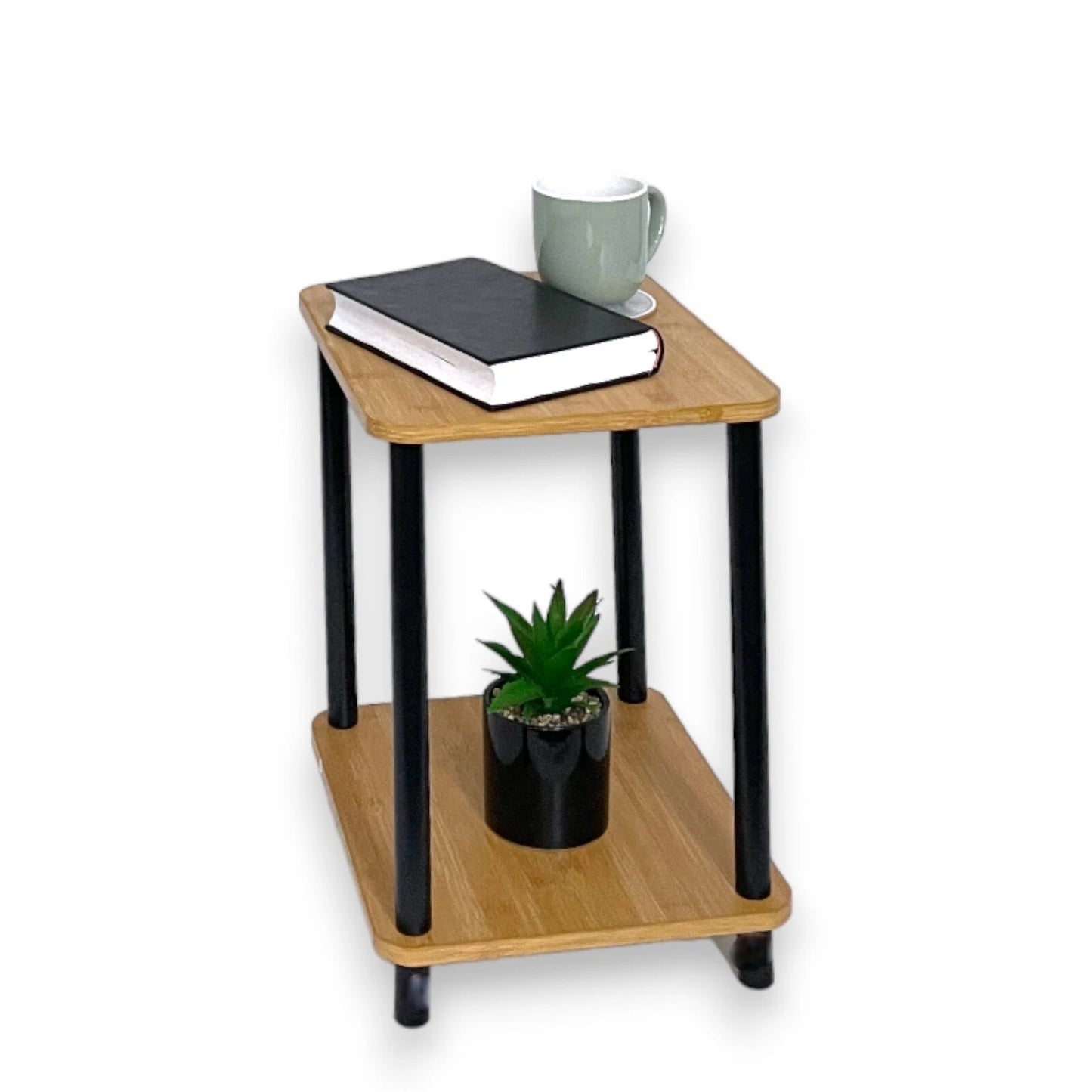 2 Tier Side Table Oak Effect