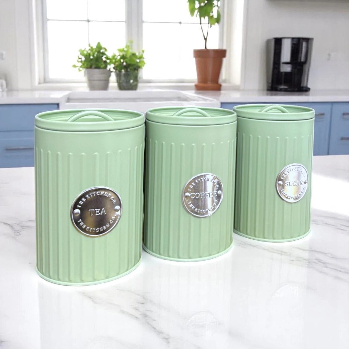 Set of 3 Canister Tea Coffee Sugar