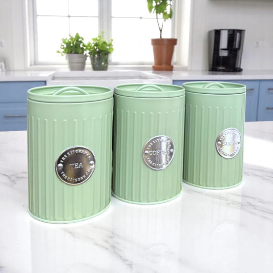 Set of 3 Canister Tea Coffee Sugar
