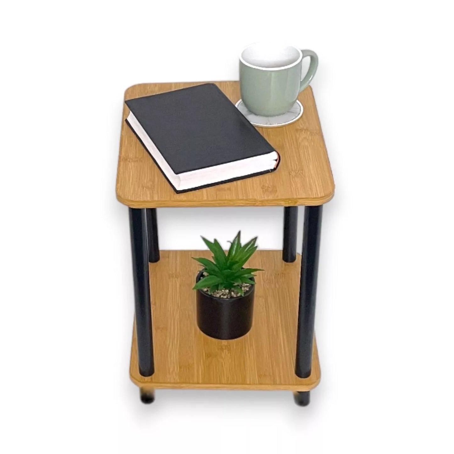 2 Tier Side Table Oak Effect