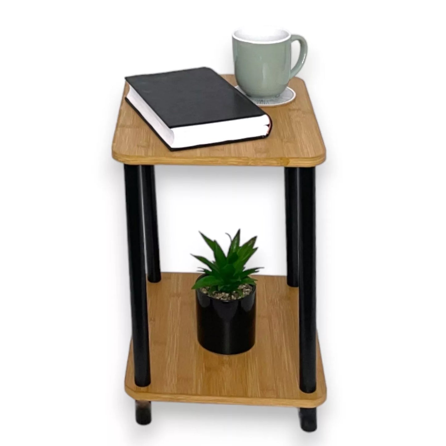 2 Tier Side Table Oak Effect