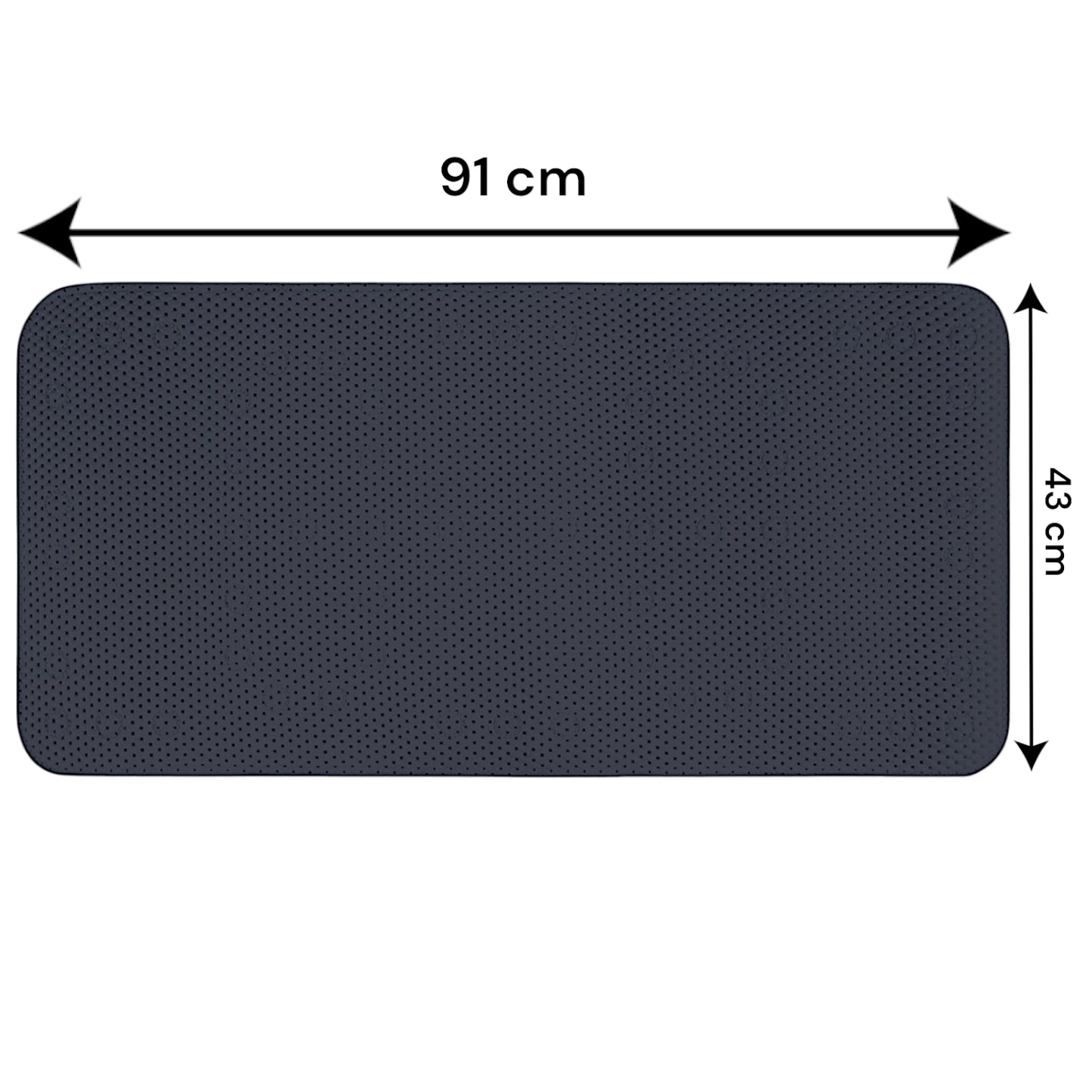 Black Extra Long Non Slip Suction Bath Shower Mat