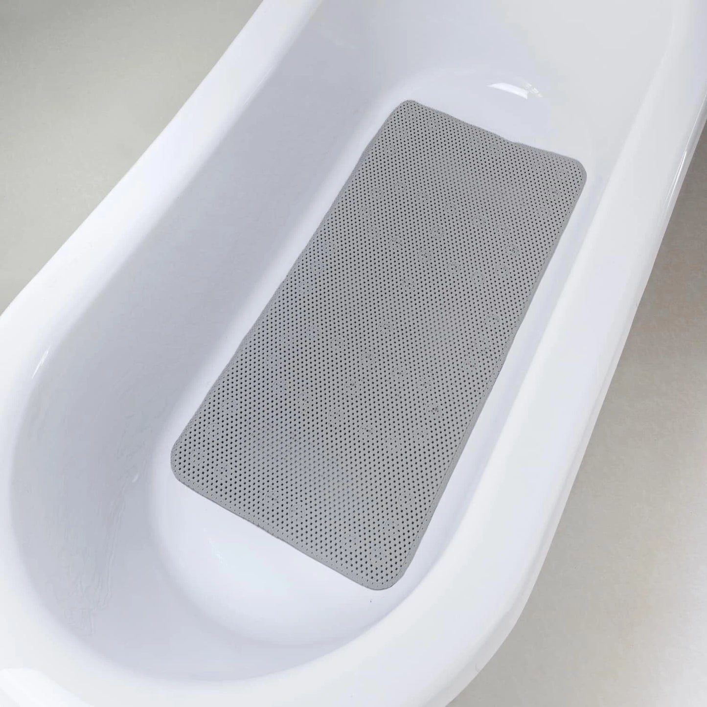 Grey Extra Long Non Slip Suction Bath Shower Mat