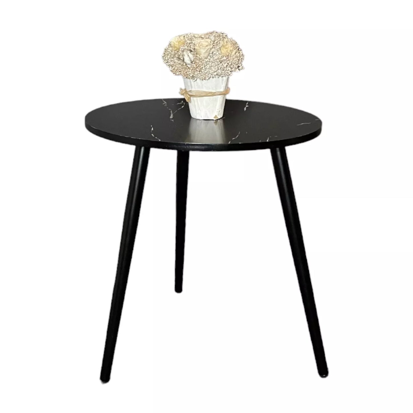 Black Marble Top Side Table