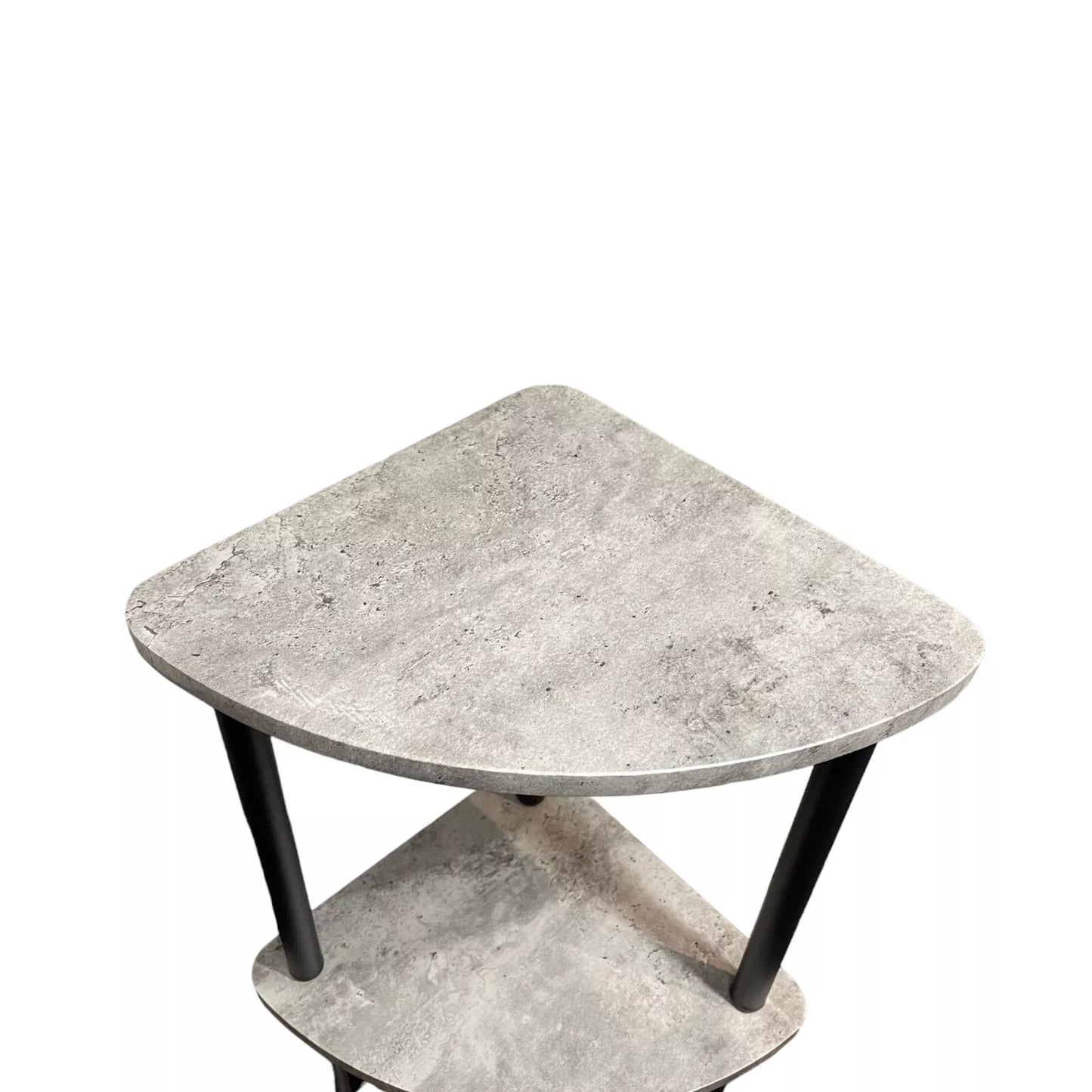 3 Tier Grey Marble Effect Corner Shelves