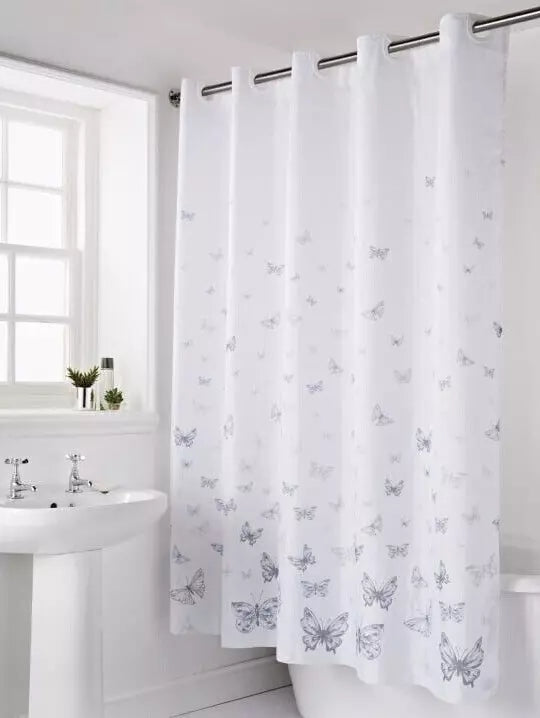 Butterfly Hookless Shower Bathroom Curtain