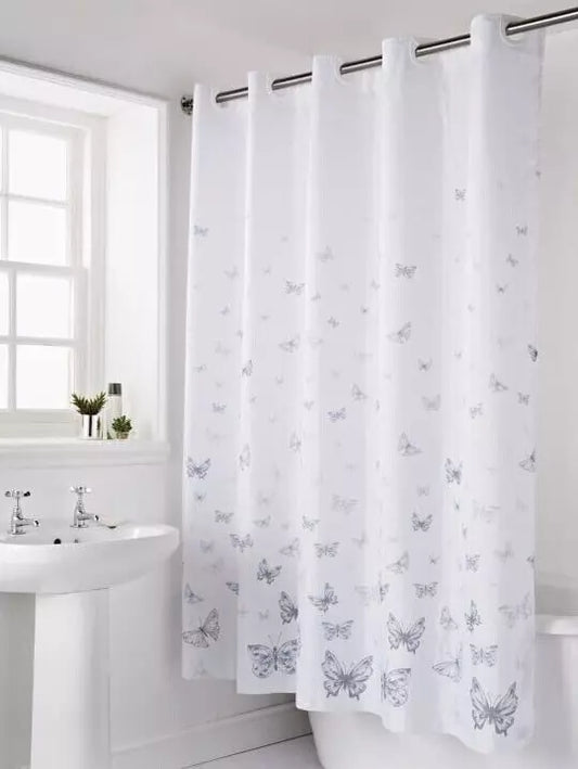 Butterfly Hookless Shower Bathroom Curtain