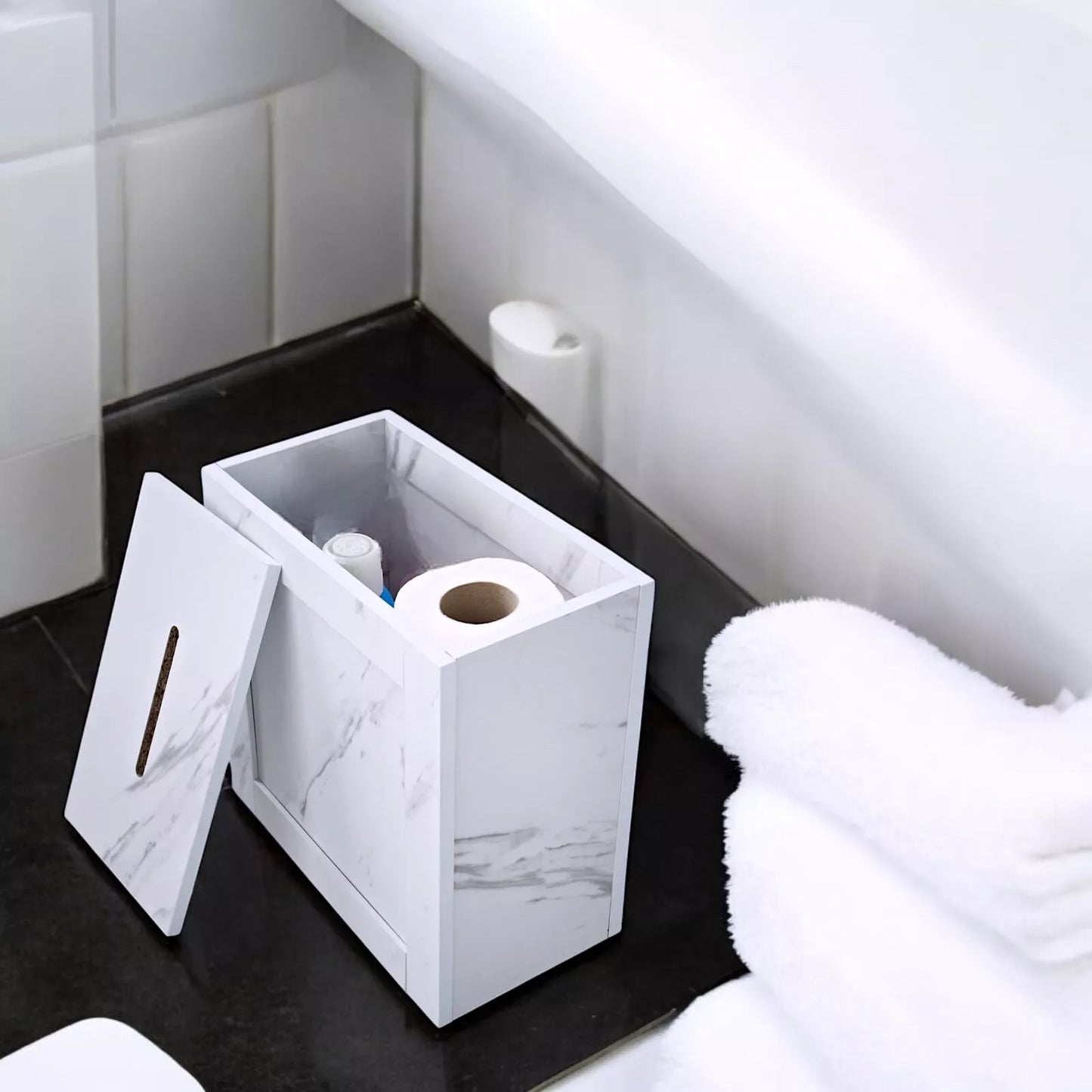 Wooden Toilet Storage Marble