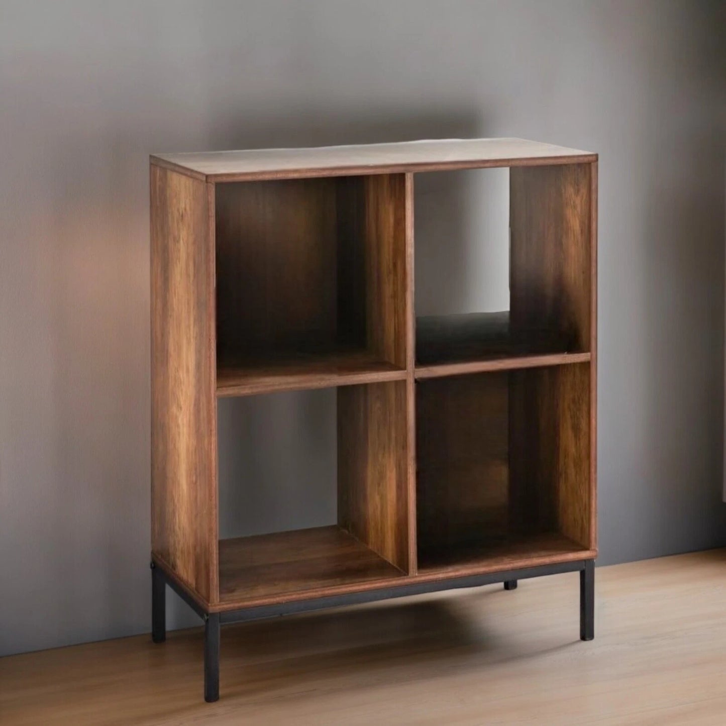 4 Cube Wooden Bookcase Shelving Display