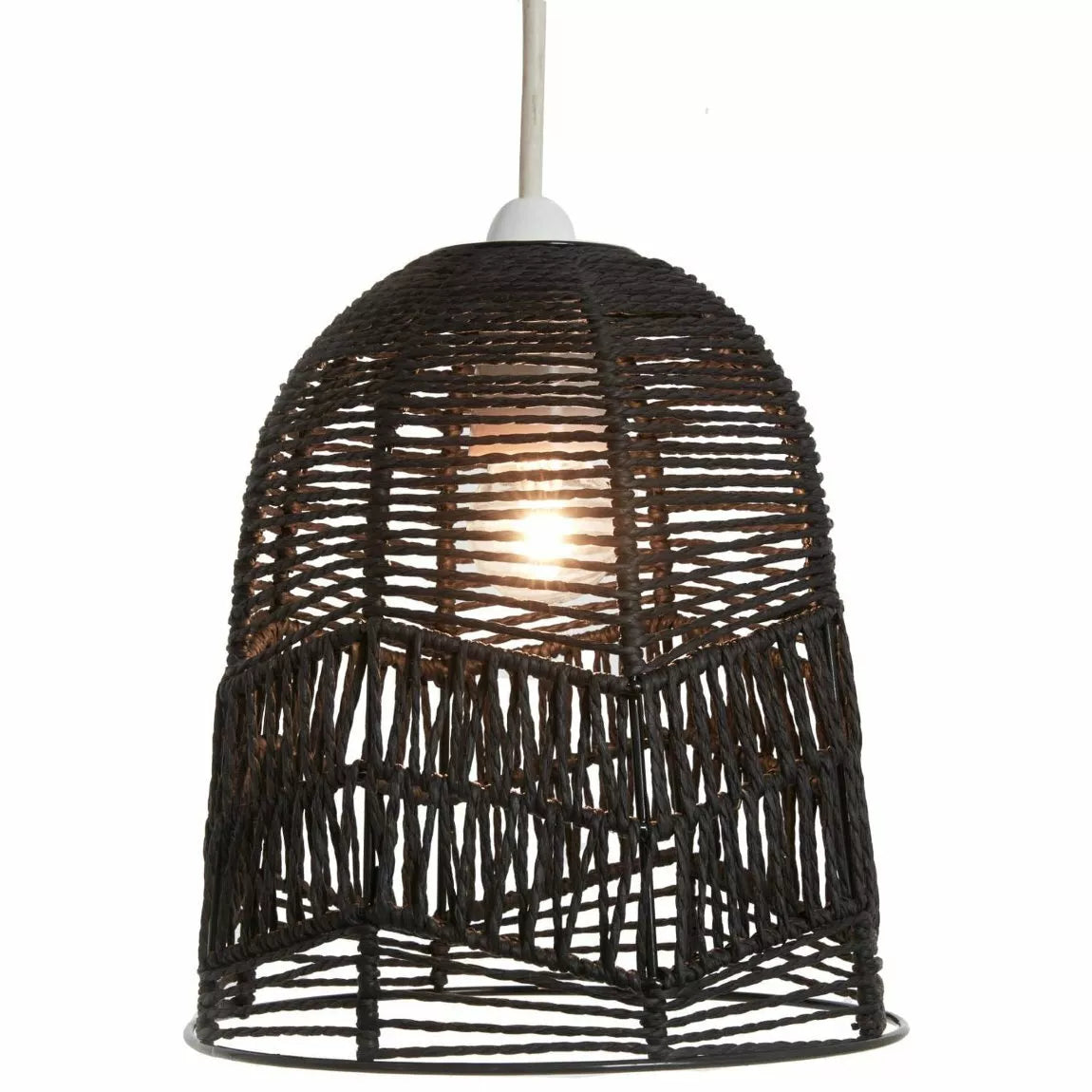 Grey Izabella Wicker Light Shade