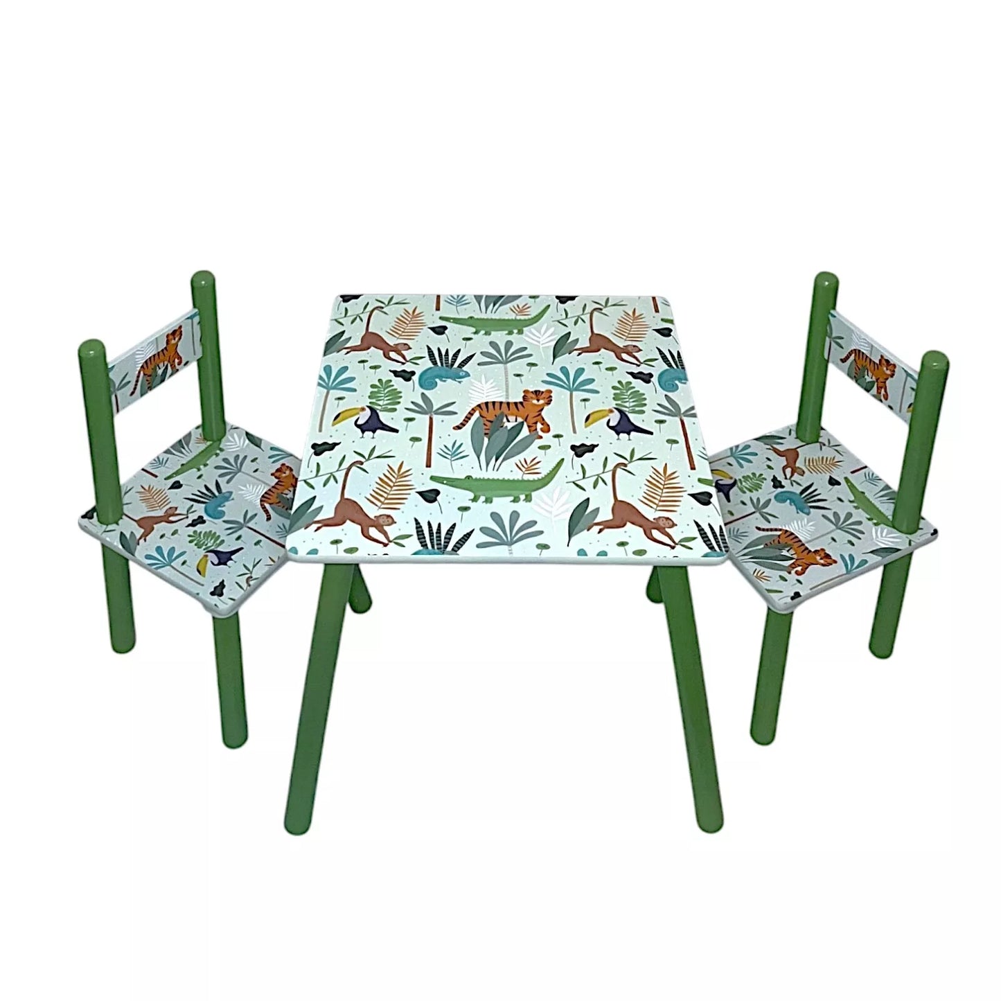 Children Kids Table and 2 Chairs Set -Safari