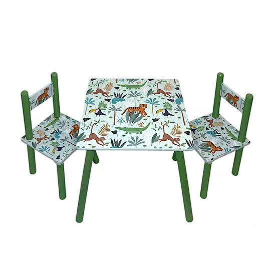 Children Kids Table and 2 Chairs Set -Safari