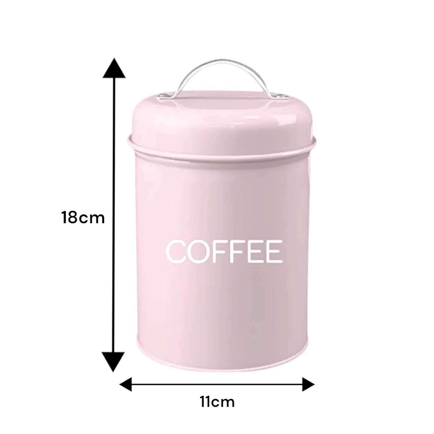 Set of 3 Canister Tea Coffee Sugar (Pink)