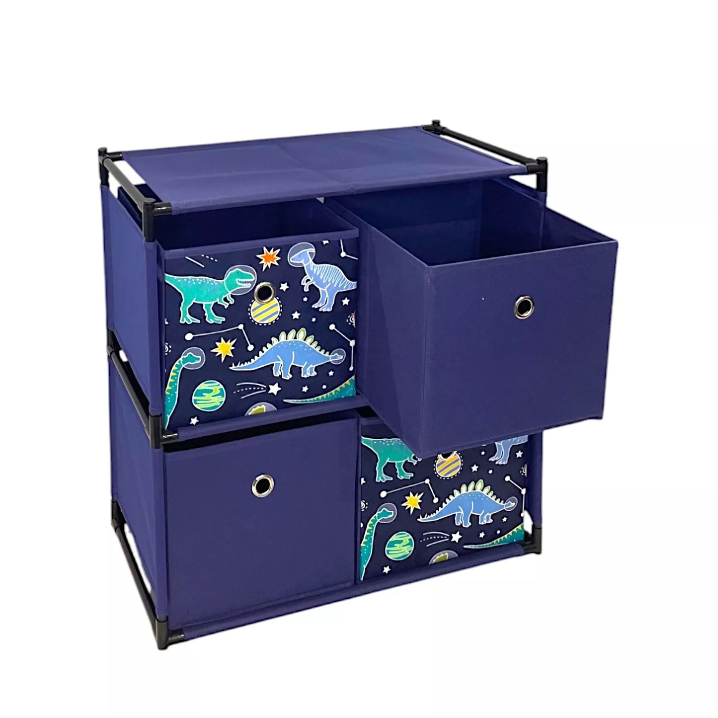 Kids Storage Unit 4 Cube Drawer Storage - Dinosaur
