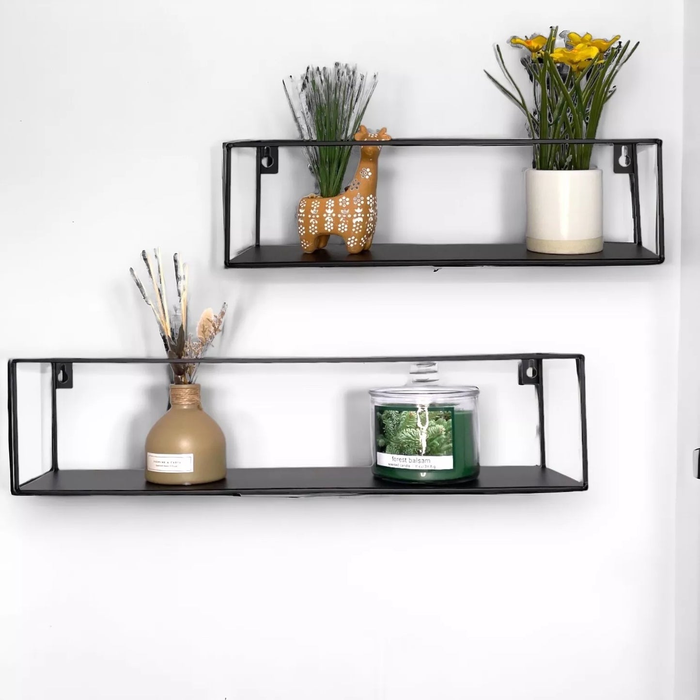 Metal Floating Wall Shelves Set of 2