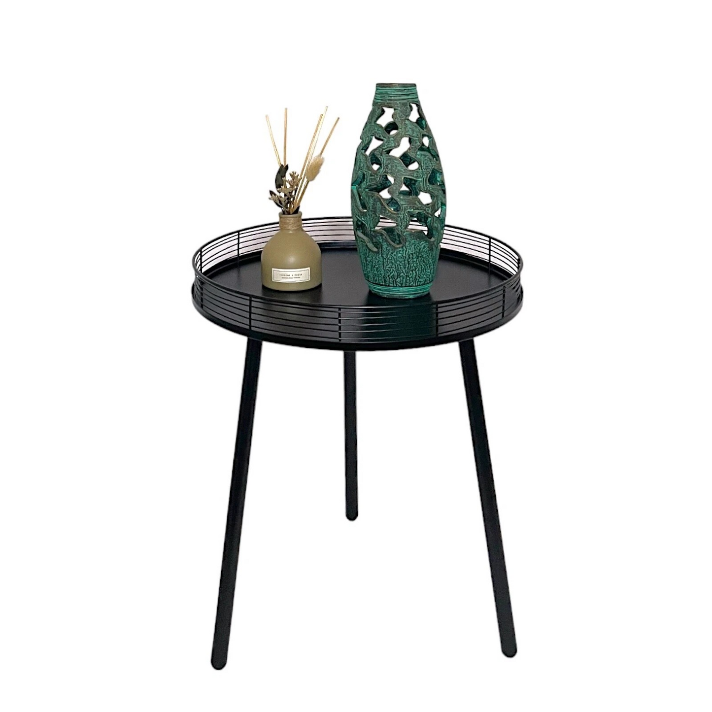 Black Metal Table with Metal Legs Coffee Table Side Table Living Room / Bedroom