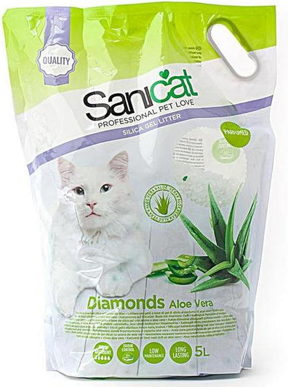 Sanicat Diamonds Silica Gel Cat Litter with Aloe vera Essence (5L)