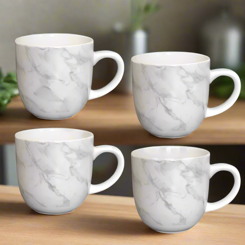 Glossy Marble Stoneware Hot Drink Mugs