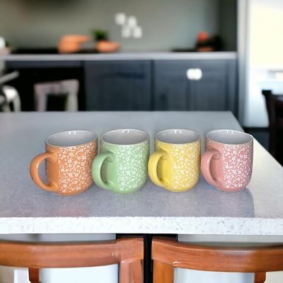 Glossy Colourful Stoneware Hot Drink Mugs