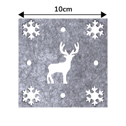 Christmas Placemats & Coasters Set - 8pc - Grey
