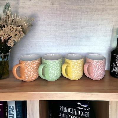 Glossy Colourful Stoneware Hot Drink Mugs