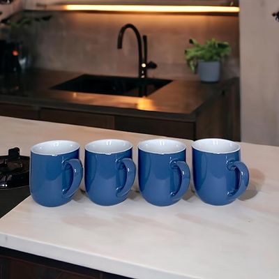 Glossy Navy Stoneware Hot Drink Mugs