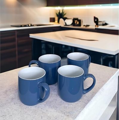 Glossy Navy Stoneware Hot Drink Mugs