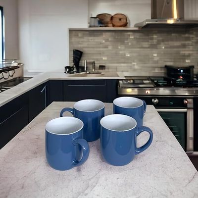 Glossy Navy Stoneware Hot Drink Mugs