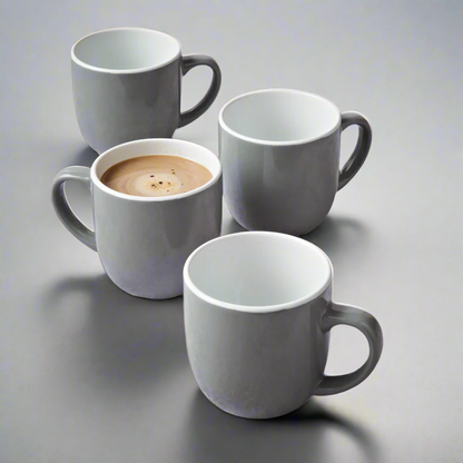 Glossy Grey Stoneware Hot Drink Mugs