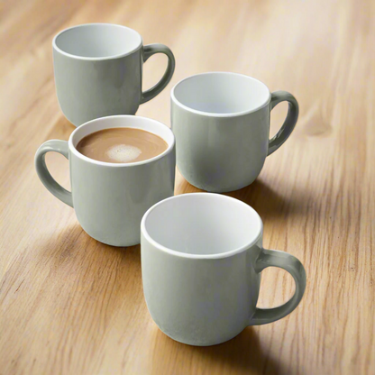 Glossy Green Stoneware Hot Drink Mugs