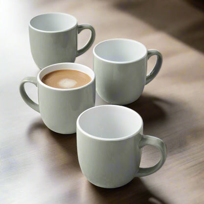 Glossy Green Stoneware Hot Drink Mugs