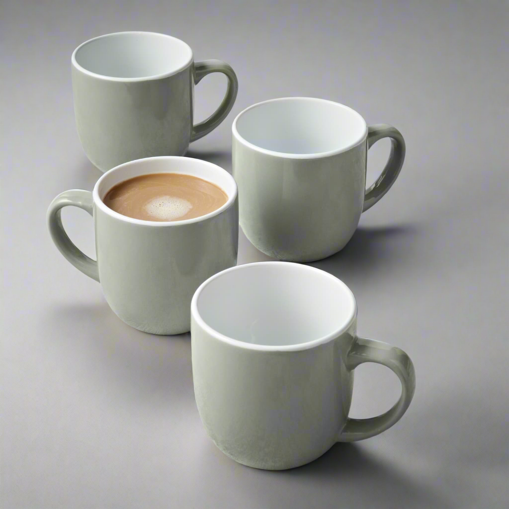 Glossy Green Stoneware Hot Drink Mugs