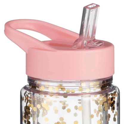 Glitter Filled BPA Free Novelty Water Bottle - 260ml - Gold