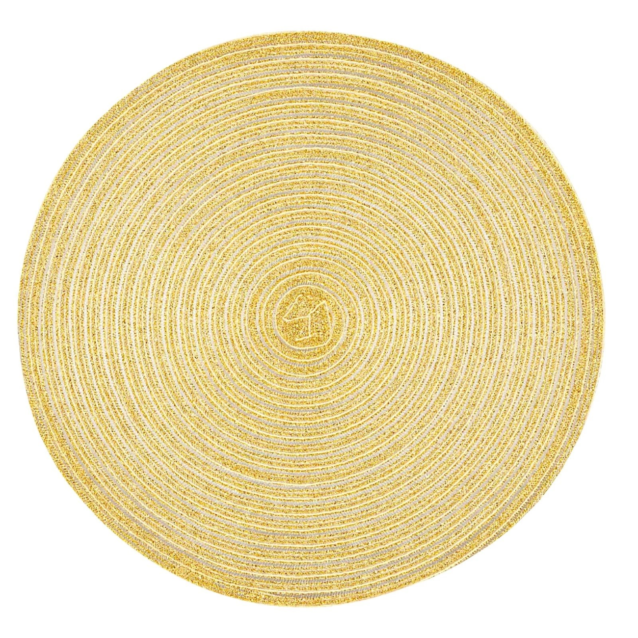 Gold Round Glitter Placemats Set Of 4 Table- 36 Cm