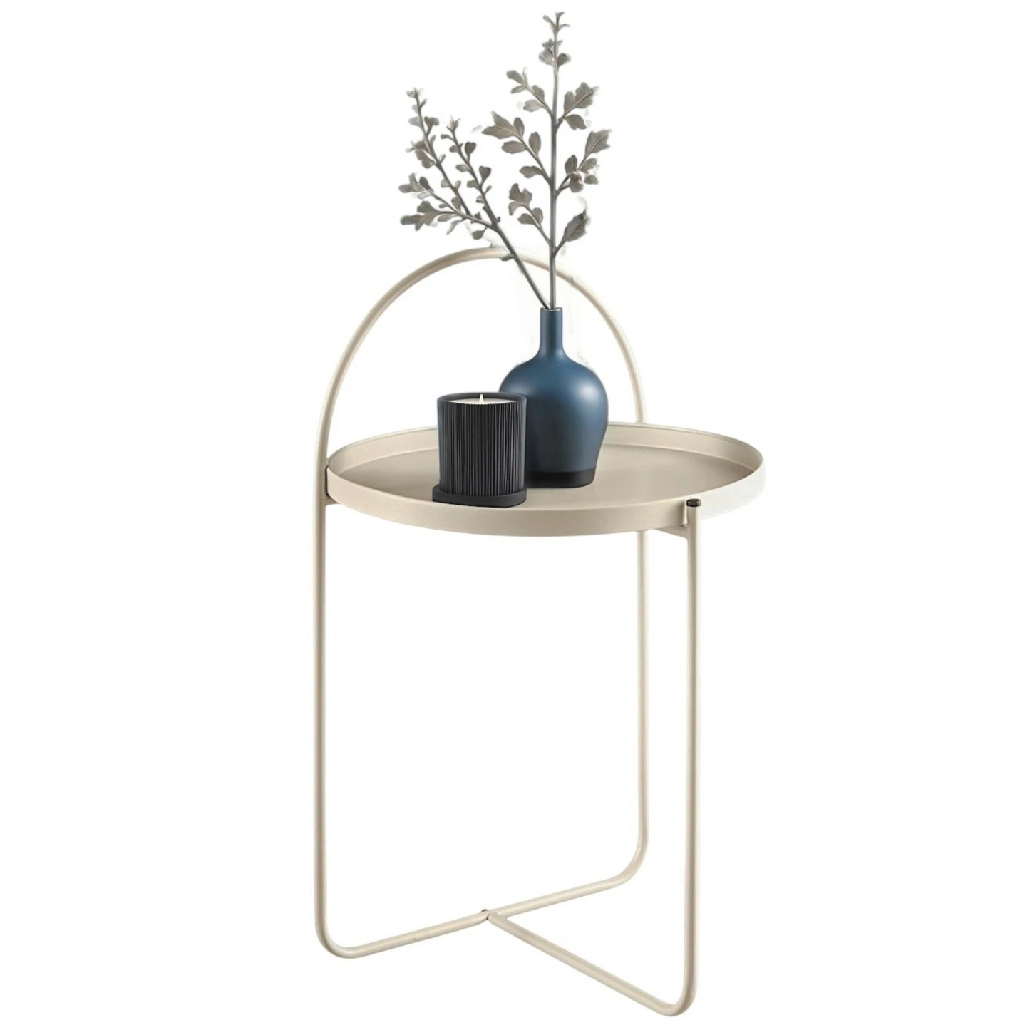 Metal Arch Side/Coffee Table - Beige