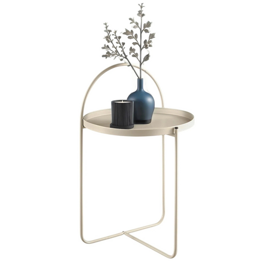 Metal Arch Side/Coffee Table - Beige