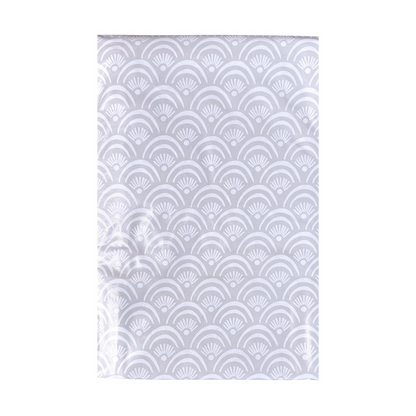 White & Grey Tablecloth Geo Design - 132x178cm