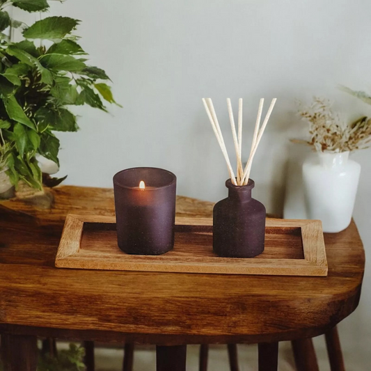 Decorative Fragrance Reed Diffuser & Scented Candle Set - Rose & Patchouli