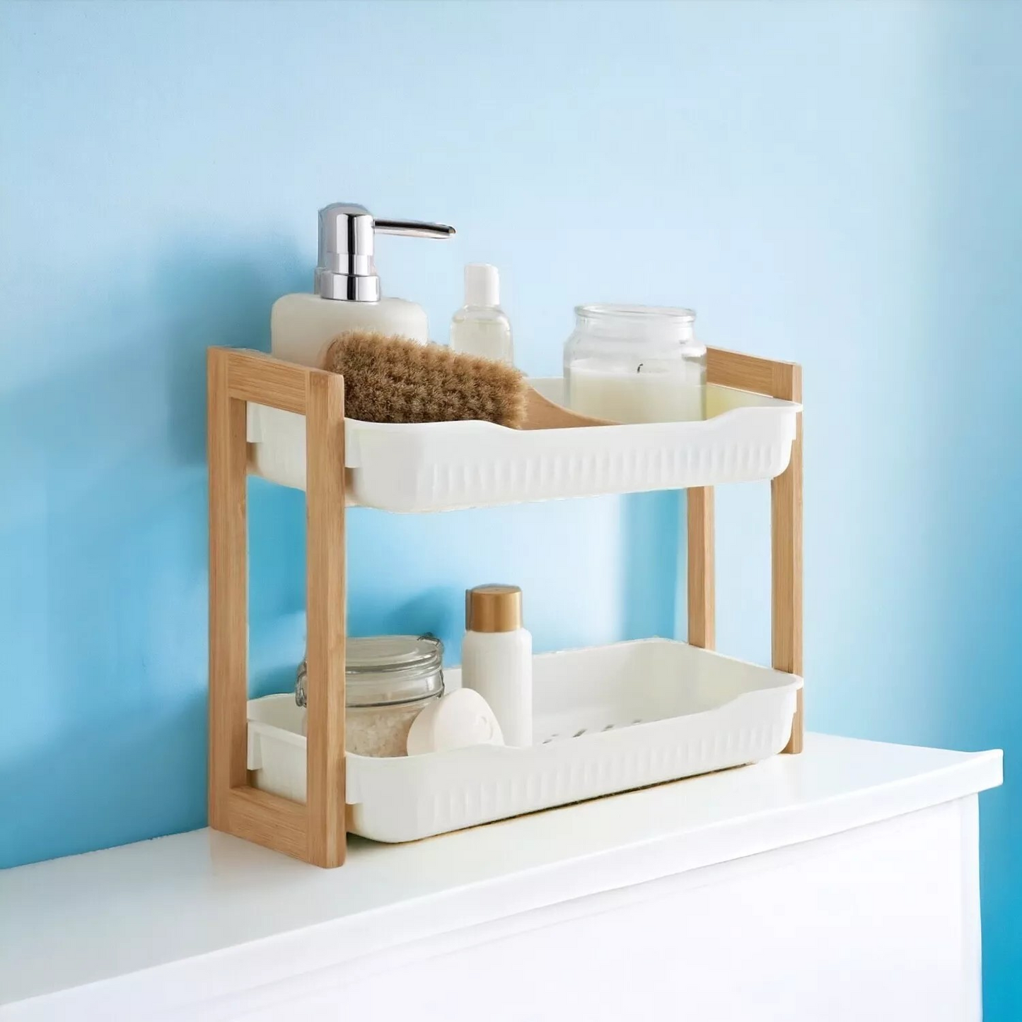 2 Tier Bamboo Shelf