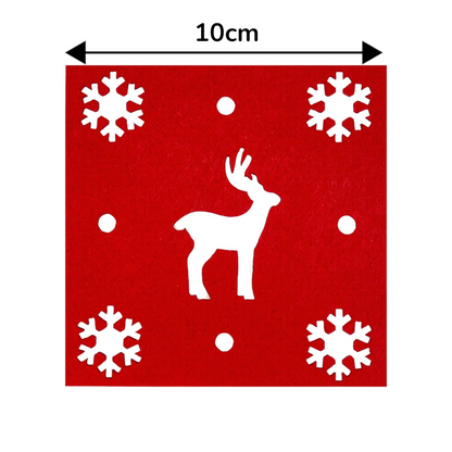 Christmas Placemats & Coasters Set - 8pc- Red