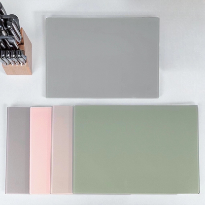Set of 4 Glass Chopping Board - 4 Assorted Colours