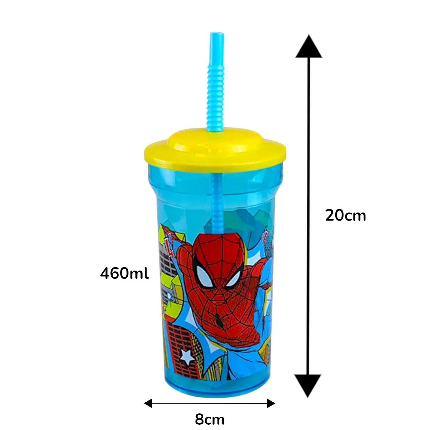 Favourite Kids Character Straw Tumbler 460 ml- Spiderman