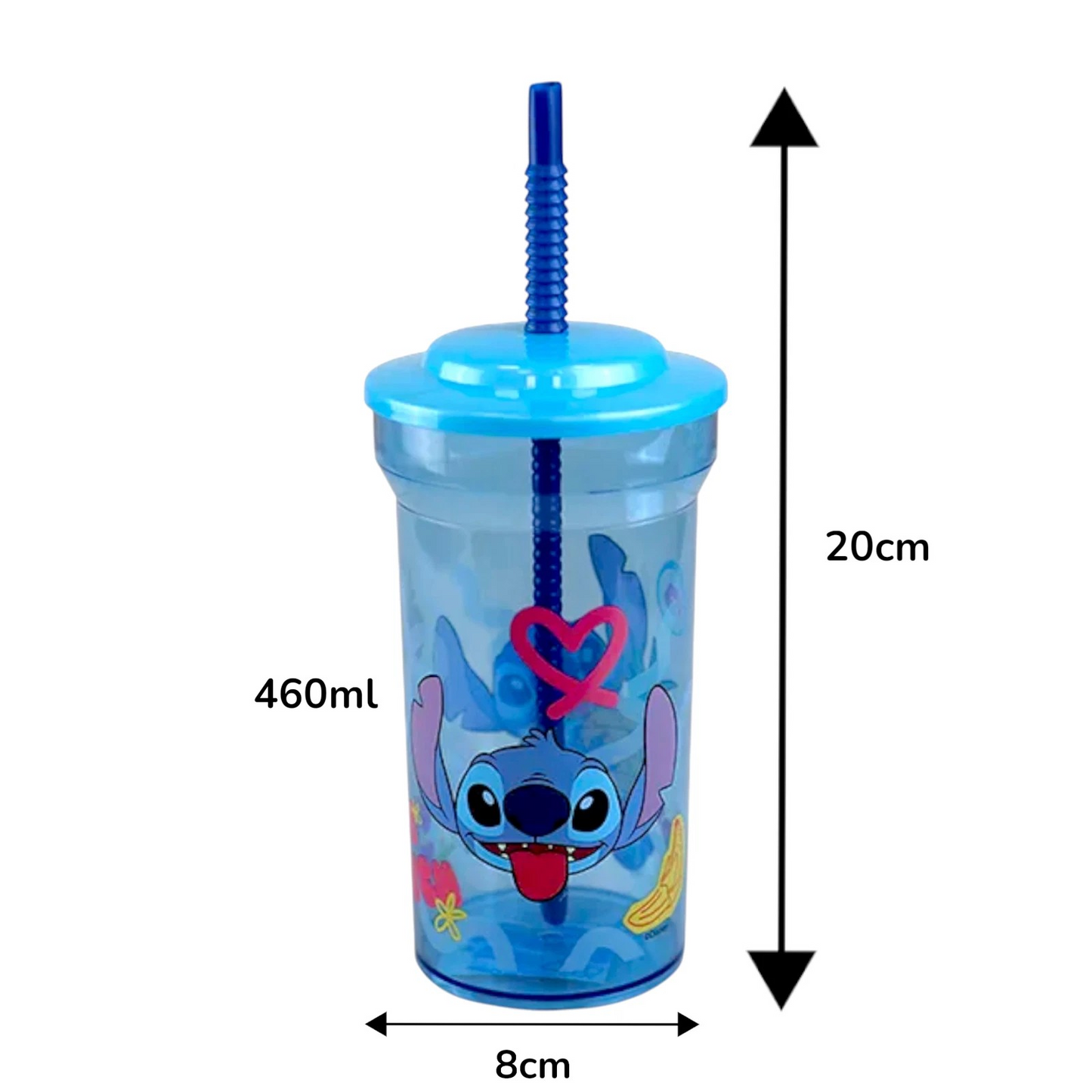 Kids Favourite Character Straw Tumbler 460 ml- Stitch