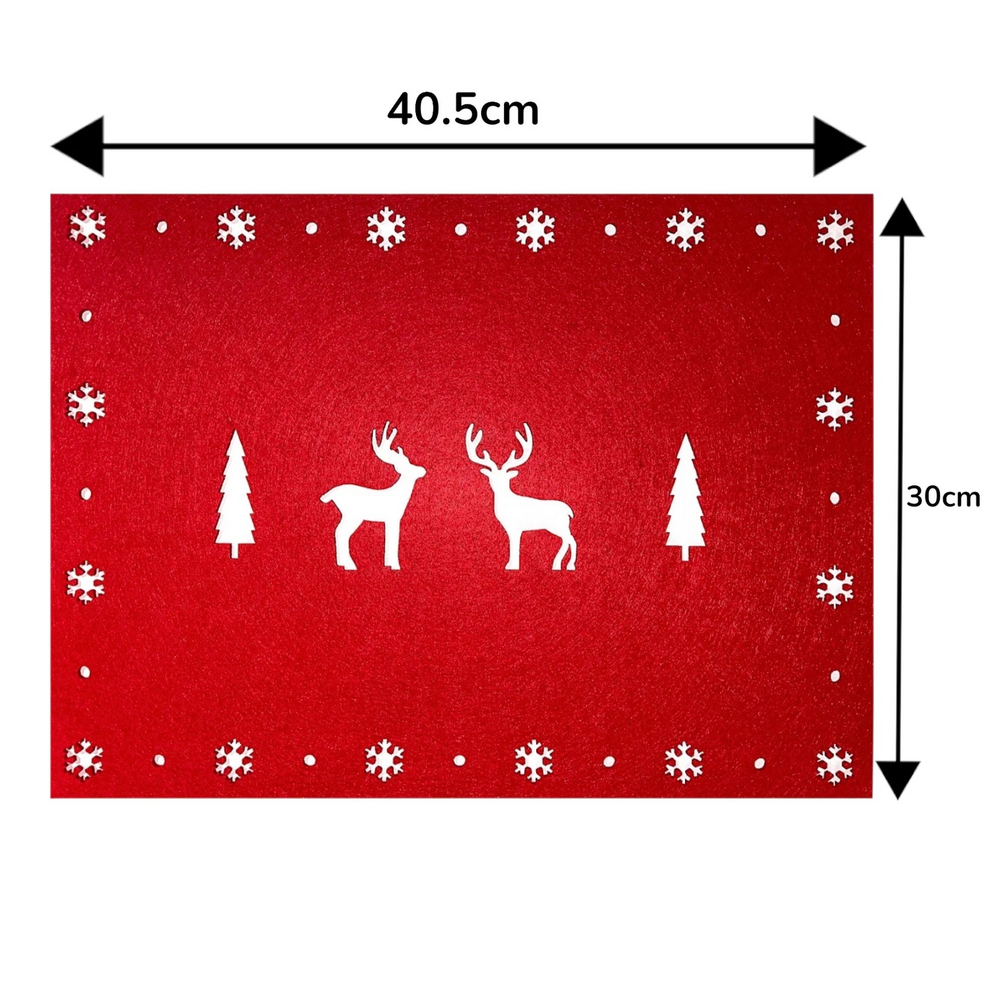 Christmas Placemats & Coasters Set - 8pc- Red
