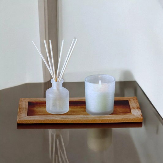 Decorative Fragrance Diffuser & Scented Candle Set- Lemon & Pink Grapefruit
