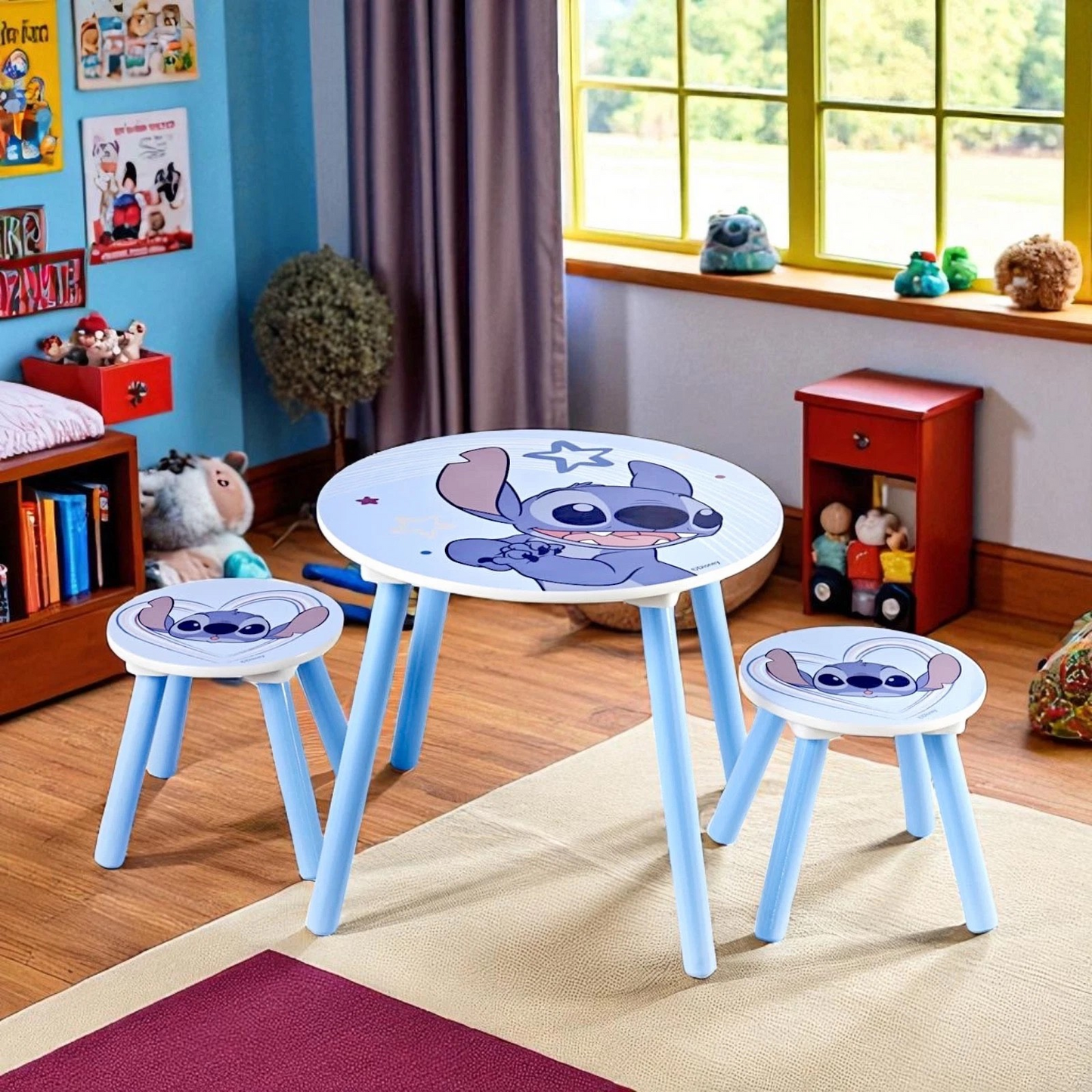 Disney Stitch Table and 2 Chairs Set