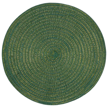 Green Round Glitter Placemats Set Of 4