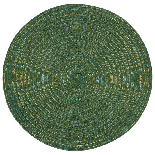 Green Round Glitter Placemats Set Of 4
